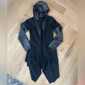 Blank NYC Faux Leather and Sweater Cardigan